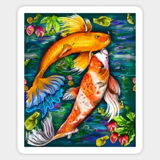Most popular top 10 Best fishing gifts for fish lovers. Japanese landscape aquatic carp Koi fish Sticker